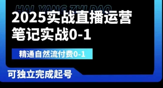 2025实战直播运营0-1，精通自然流付费0-1，可独立完成起号-多多副业站